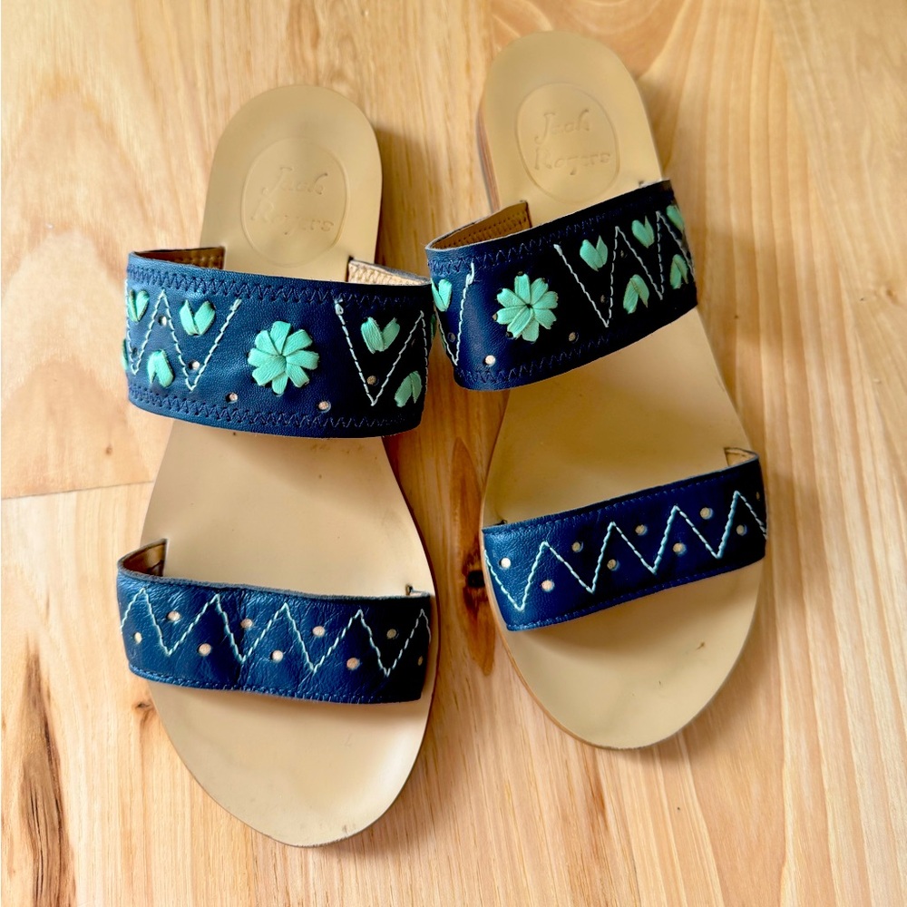 Jack Rogers Adair Two Strap Leather Sandals